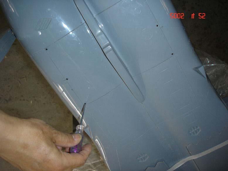 place the rudder fin in the fuselage, please make sure you use thread lock or a