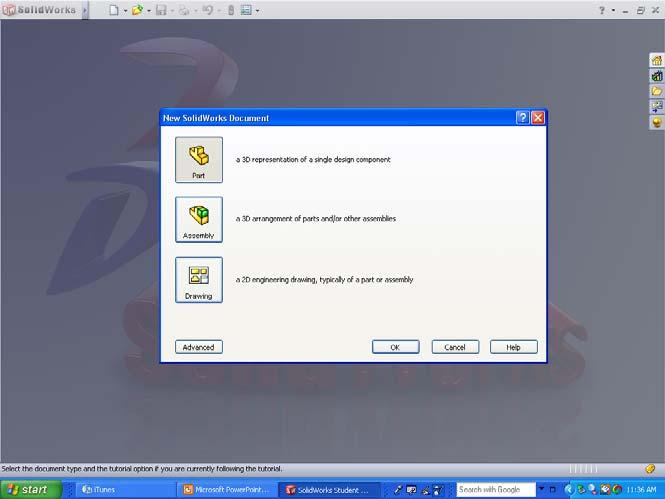 STEP 1: Open up SolidWorks 2008.