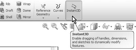 31. - After adding the Vertical geometric relation, we ll exit the sketch. We ll use a new time saving feature called Instant 3D to make the extrusion.