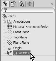 a) The Confirmation Corner is activated in the upper right corner and displays the Sketch icon in transparent colors. b) The Status bar shows Editing Sketch in the lower right corner.
