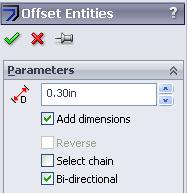 Beginner Part 2: Sketching Set Parameter, D to 0.3in check Bi-directional and. 14.
