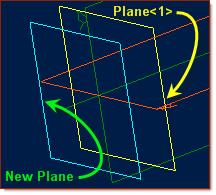 In the Insert Plane popup, confirm Plane<1> is