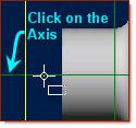 click on the axis (Green Line), outside of the existing extruded spout, drag
