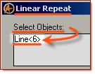 In the Linear Repeat popup, Select Objects should show the selected Line<6>, Click in First Direction - Linear path selection box, and then click the Z-Axis (If the line does not show