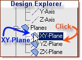 Left Click the XY-Plane in the workspace or in the Design