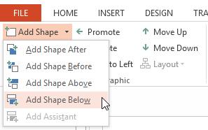 3. Click the Add Shape command in the Graphics group. A drop-down menu will appear. 4.