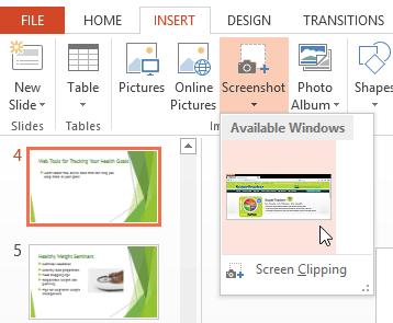 Inserting screenshots Screenshots are basically snapshots of your computer screen.