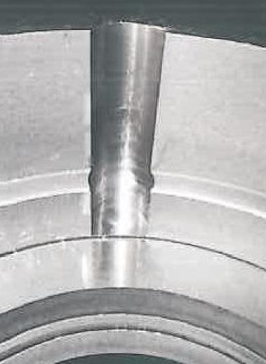 Application Examples --- Cycle Time Reduction --- (Half Hole Cut by Aqua EX Flat Drill for Oil Grooves in Hydraulic Pump Parts) Powder Material HSS End Mill Speed V20m/min (S350min -1 ) Feed