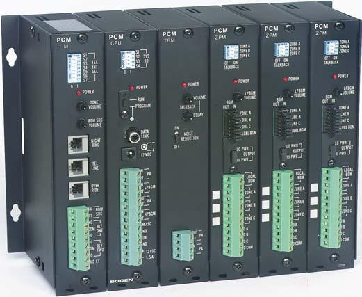 Zone Paging System Model PCM2000 Features One-zone to 99-zones of simultaneous highpower and low-power paging Up to 32 paging zone groups Universal telephone interface designed for direct connection