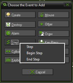Step Event: GameMaker:Studio splits time into steps with the room speed defining how many of these steps happen per second.