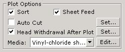 Set Head Position and Origin Automatically after Plot When checking [Head Withdrawal After Plot] check box, the plotter head move to the specified position after plotting the data.
