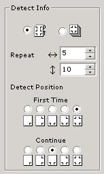3 Set the registration mark to recognize continuously. Select Roll sheet (left) icon. Set the continuous numbers to each direction, vertical and horizontal.