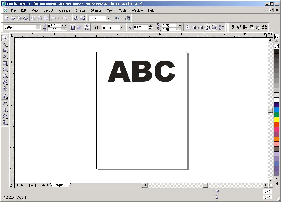 3 Activate CorelDRAW. No need to set the paper size to A3 size. 4 Enter ABC. 5 Click [Setting] button.