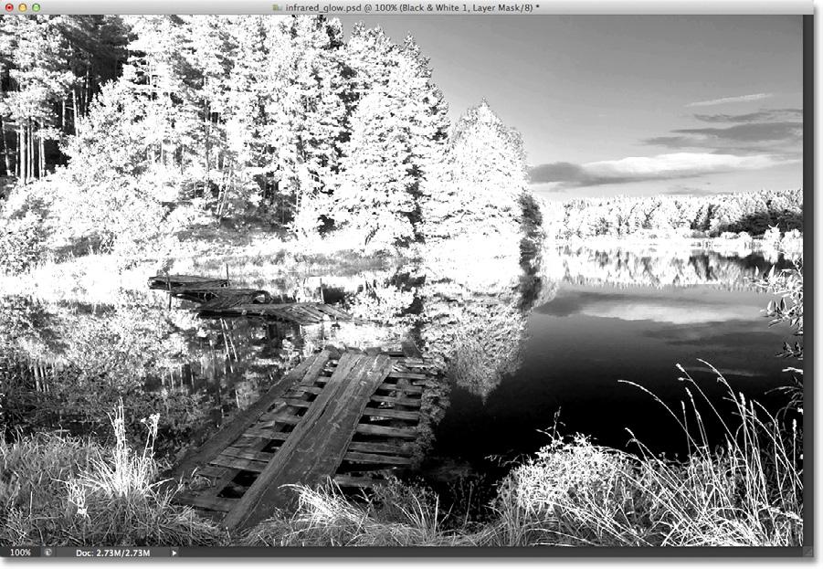 This will instantly give your image more of an infrared look to it.