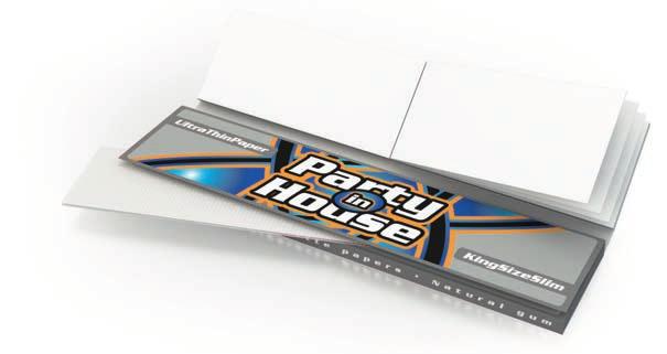Party in House Short Silver 50 50 30 Party in House Short Silver Set 50 26 30 cardboard filter, 50 tips 12 g/m 2 ultra thin embossed cigarette paper, slow burning 12 g/m 2 ultra thin embossed