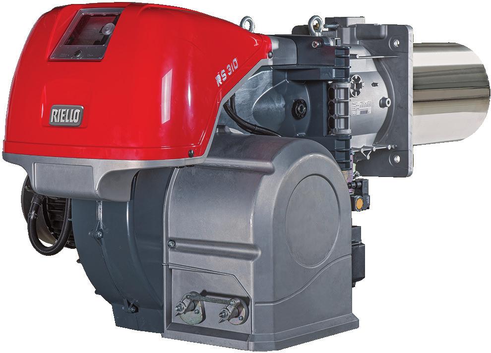 The RS 310-410-510-610/M MZ burners series covers a firing range from 1300 to 6300 kw, and it has been designed for use in low or medium temperature hot water boilers, hot air or steam boilers,