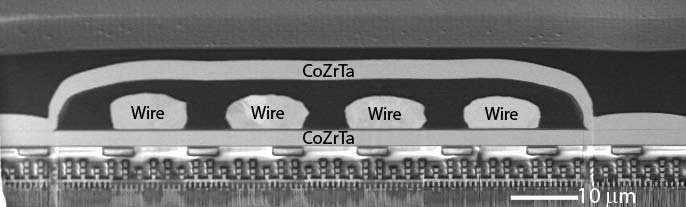 Magnetic Via Cross-Sectional Image of Inductor in 90 nm