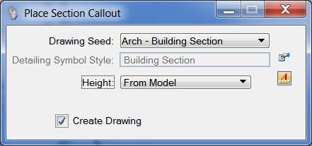The Place Section Callout and Place Elevation Callout tools can be accessed from the Drawing Composition Task bar on the Building Designer Task Menu.
