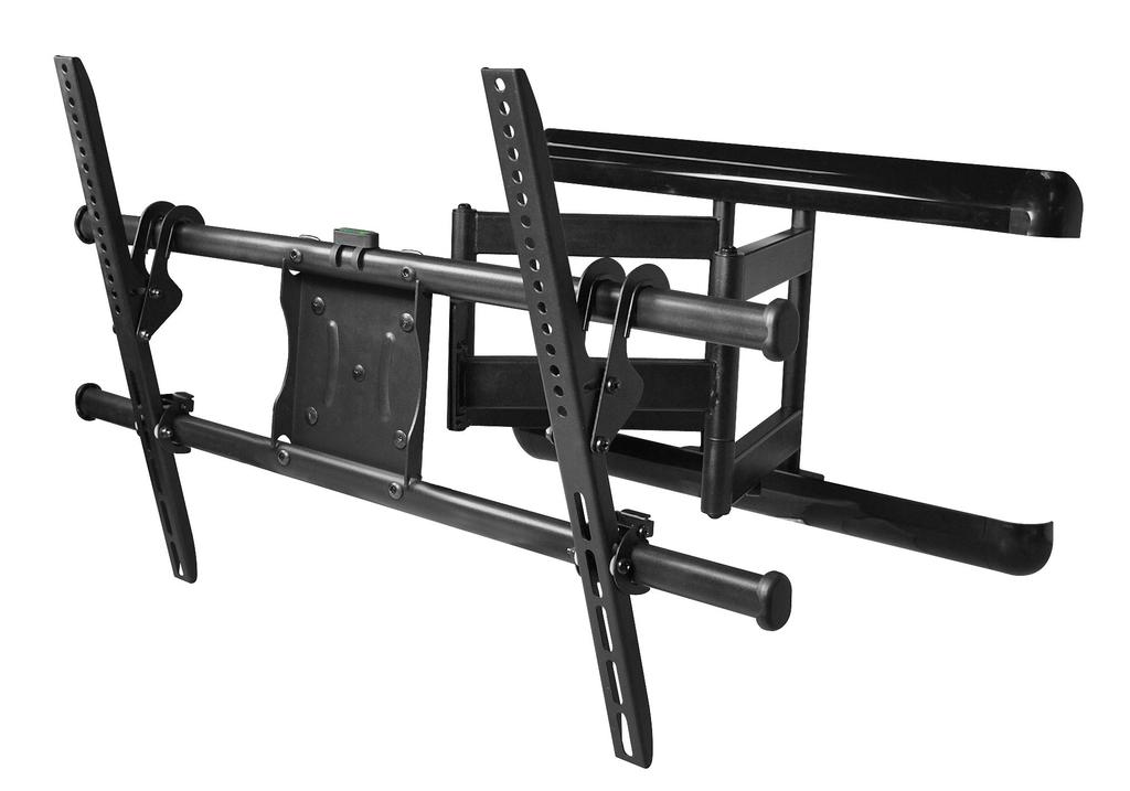 Full-Motion TV Mount 36" to 65" Installation Instructions Full-motion/articulating universal LCD/Plasma TV wall-mount TV size: 36" - 65" Tilt angle: 0-15 degrees Max load capacity: 132 lbs / 60 Kgs