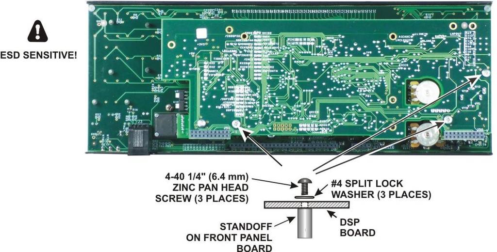 There are other connectors on the DSP board as well, but the two that mate with J31 and J32 are the only ones that connect between the front panel and DSP boards.