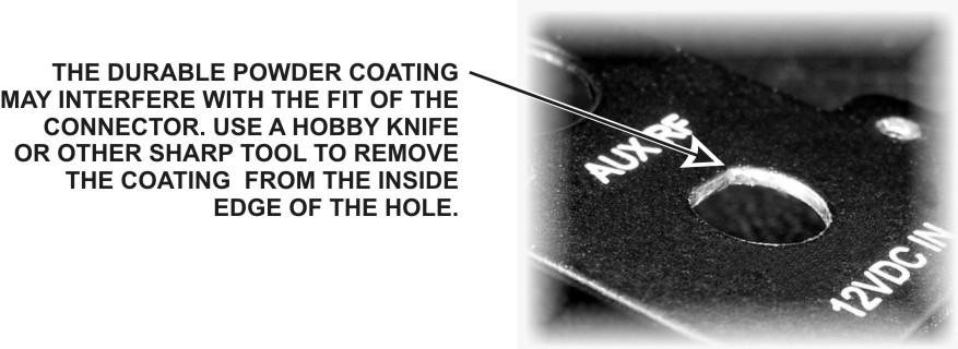 One 4-40 3/8 (9.5 mm) black pan head screw. One #4 internal tooth lock washer. One 4-40 nut.