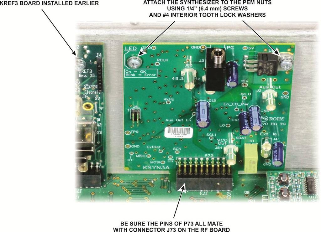 Install the KSYN3 board on the back side of the front panel shield as shown in Figure 82.