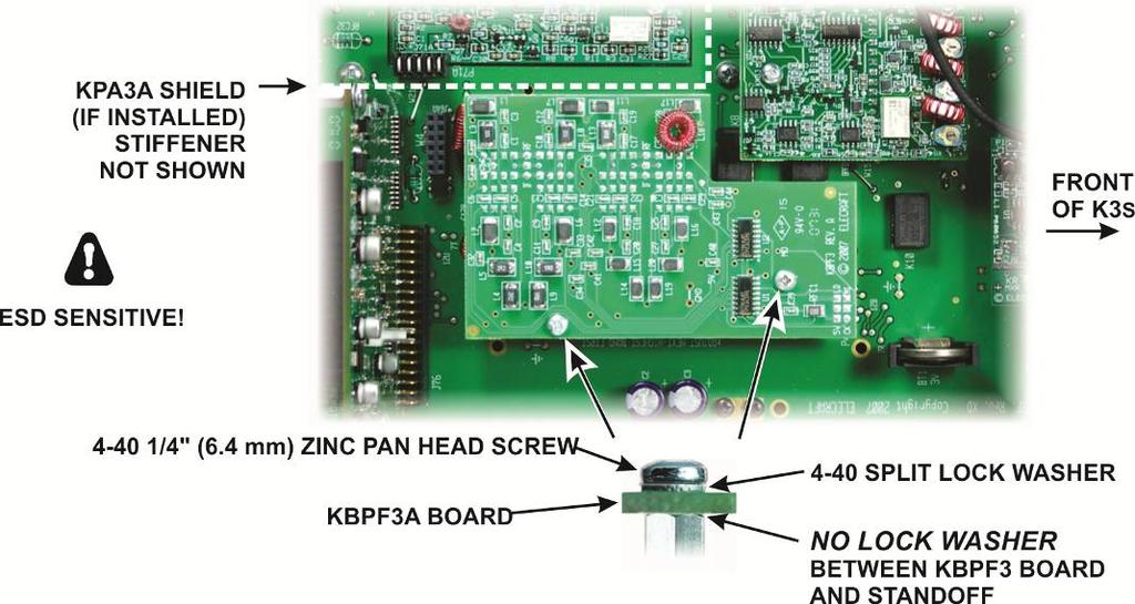 KBPF3A General Coverage Receive Option If you have the KBPF3A General Coverage Receive option kit, install the board as follows.