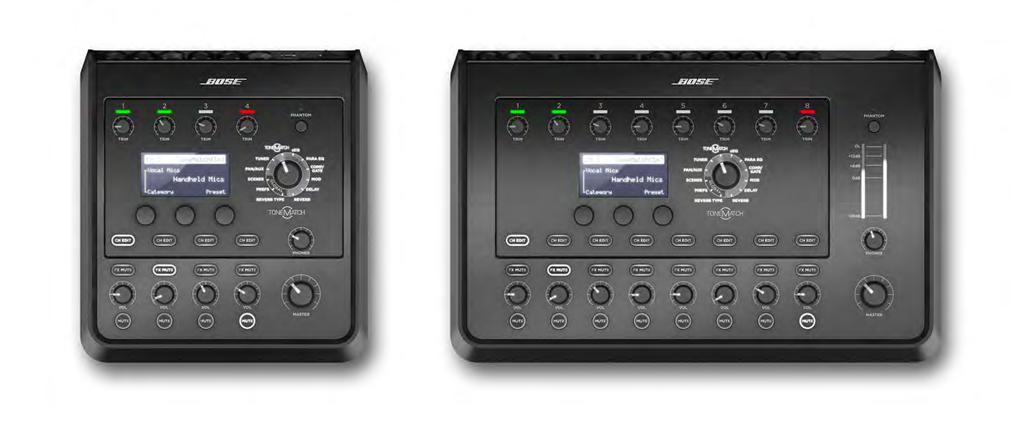 TONEMATCH MIXERS Unprecedented control, processing and portability. Take control of your music with T4S and T8S ToneMatch mixers, compact 4 and 8 channel interfaces designed for performers.