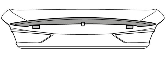 Rear spoiler Fig. 8 h) Before contacting tape to trunk lid, verify the spoiler is centered to the trunk lid and aligned to the position of the up/down masking tape indicator (Fig. 8).