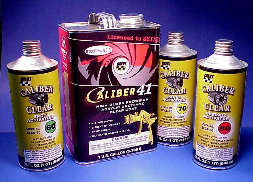 THE CALIBER LINE OF CLEARCOATS : WHAT S IN YOUR GUN? CALIBER 50 FULL AUTO RAPID CURE URETHANE CLEAR COAT With this clear, you can paint and deliver a car in the same day!