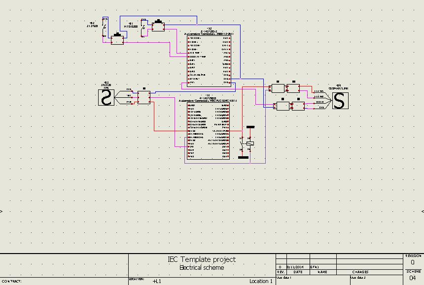Schematics Schematics are built for power and control circuits using symbols tied to components. Single or multiple wires can be drawn between symbols and wires are numbered and trimmed automatically.