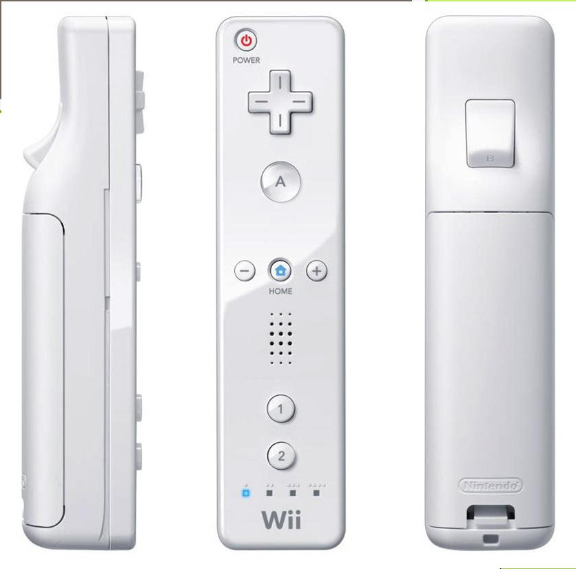 8 The Wiimote Uses Bluetooth for communication Senses acceleration along