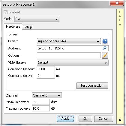 1.2 RF source setup Click on the Src1 icon and setting up parameters for RF source.