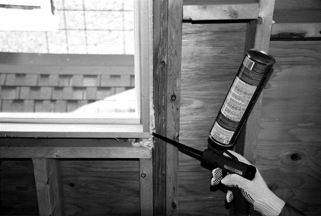 ADDENDUM SECTION 3 Aerosol Foam Sealants (Type A) These products are foamed compounds that are injected under pressure and expand to fill the gap between the rough opening and the window frame.