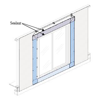 ADDENDUM SECTION 5 Figure 5-2 Application of Second Bead of Sealant NOTE: For Method "B1", the weather-resistive barrier (WRB) has been installed.