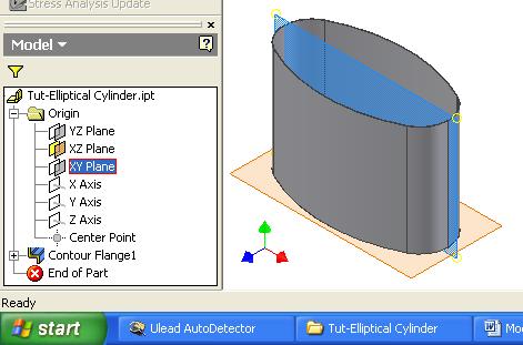 Inventor (10) Module 1H: 1H- 22 Figure 1H-5C: Select the XY Plane feature from the Model panel to start a new