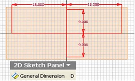 Inventor (10) Module 1H: 1H- 7 Figure IH-3B: Applying linear dimensions.
