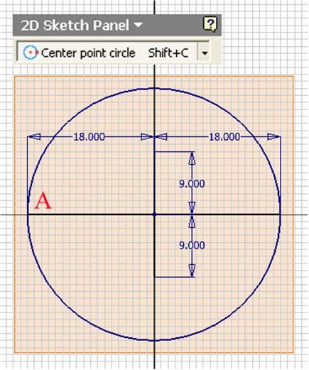 vertical minor radius line (Figure IH-3D); then create the vertical line starting at point B upward beyond the construction circle (the vertical construction line;