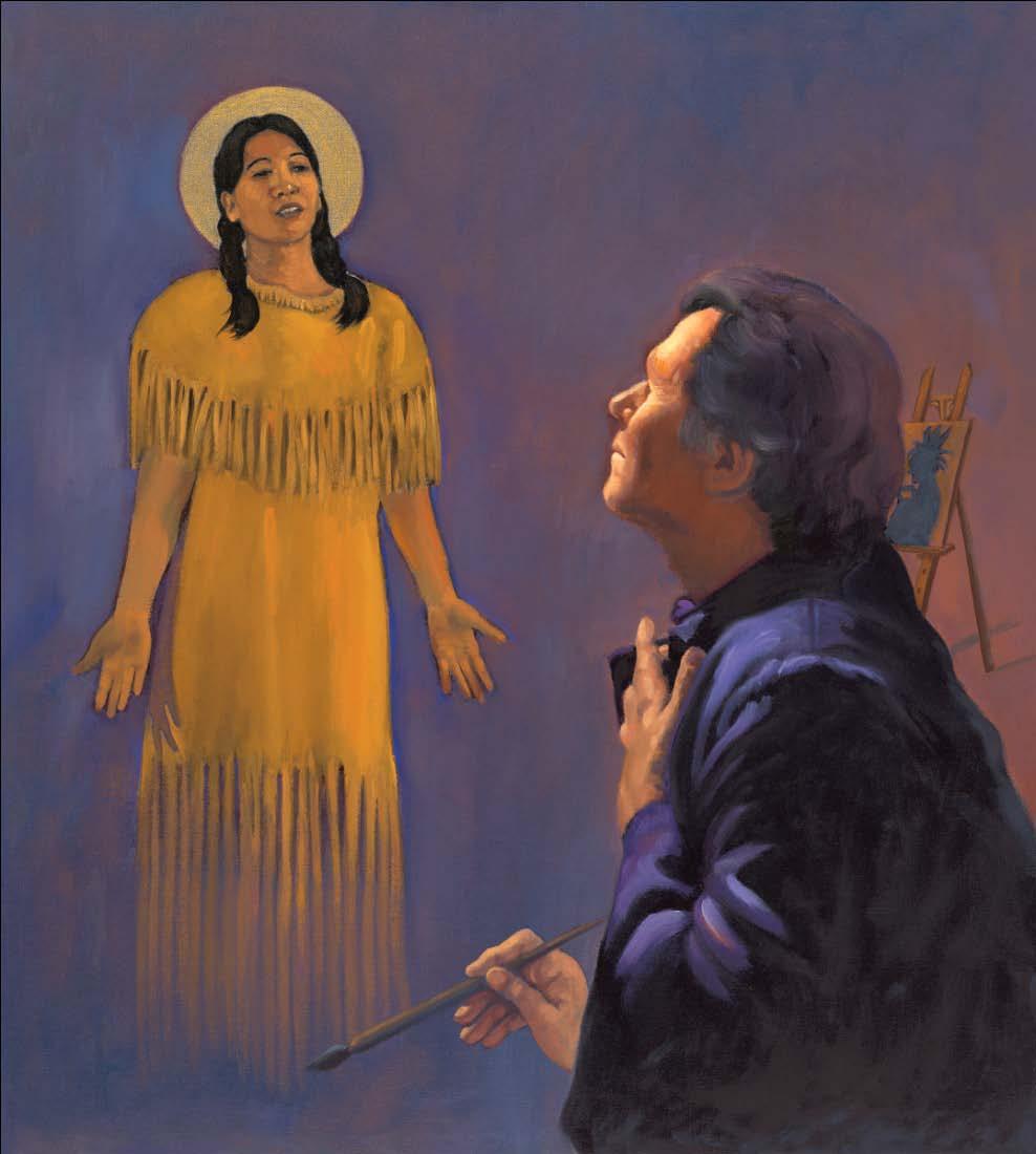 Kateri Reappears to Father Chauchetiere 1682 Kateri revisited Father Chauchetiere in an apparition once again.