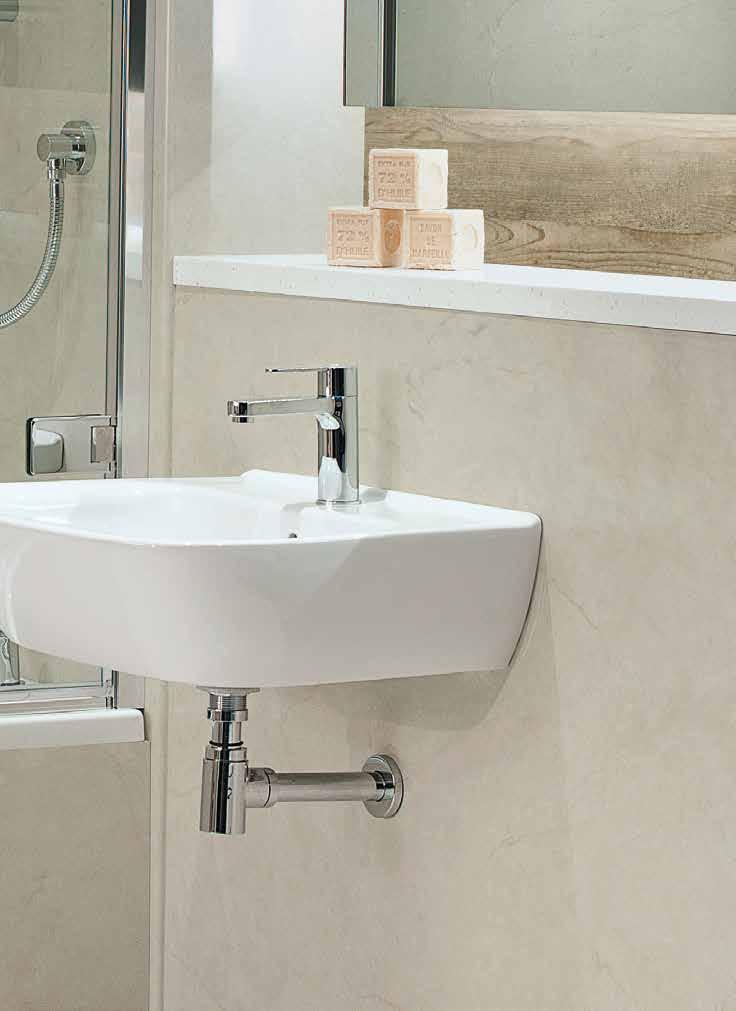 wall hung A laminate panel can be turned horizontally and fixed to hide a cistern or pipes giving a perfect, waterproof finish behind bathroom furniture, vanity units and WCs.