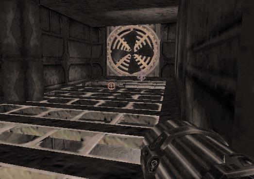 Head left, then around to the right into the doorway. Leap on the square-shaped objects to the left of the entrance and then onto the pipe that runs just under the ceiling.
