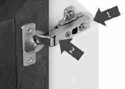 ADJUSTING HINGES AND DRAWERS Hinge Adjustment Open Door View Out of Alignment Condition Alignment Condition Corrected Up and Down Adjustment Side to Side Adjustment In and Out Adjustment Hinge