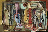 14. Artist: Norman Wilfred Lewis, 1909-1979 Untitled (Subway Station), 1945 Oil