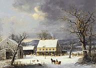 Artist: George Henry Durrie, 1820-1863 To Hartford IX Miles, 1854 26 1/4
