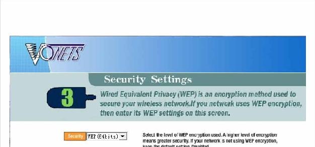 If the network you have selected is secure, you will be presented with a box in which to insert your WEP key*.