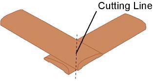 When measuring the length of your cuts, determine the actual length of the finished cut, making allowances for the angled portion left by the mitre cut.
