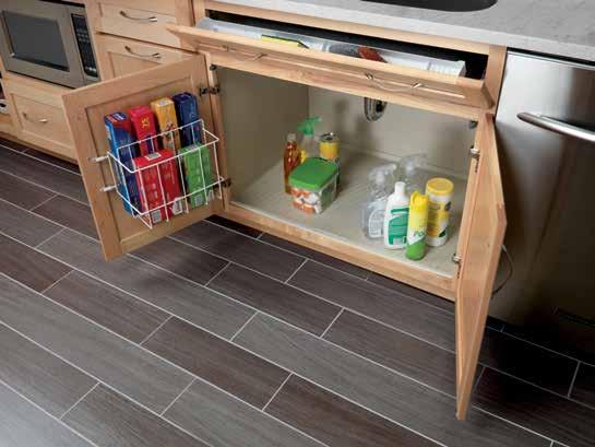 Base Cabinet An attractive, finished look with 3 8"-thick, industrial-grade, engineered wood end panels. Sturdy shelves that stand up over time. Made from 5 8" thick engineered wood.