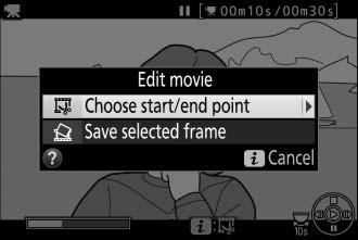 Editing Movies Trim footage to create edited copies of movies or save selected frames as JPEG stills.
