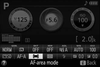 Choosing How the Focus Point Is Selected: AF-Area Mode Choose how the focus point for autofocus is selected.