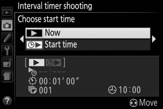 To ensure that shooting starts at the desired time, check that the camera clock is set correctly (0 201). Use of a tripod is recommended. Mount the camera on a tripod before shooting begins.